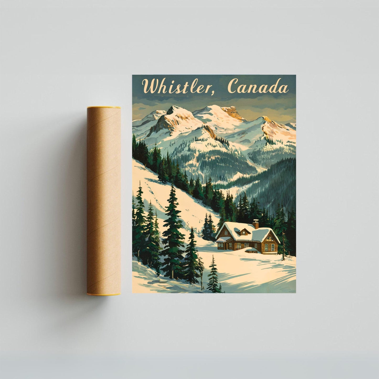 Whistler Vintage Travel Poster - Iconic Ski and Mountain Paradise