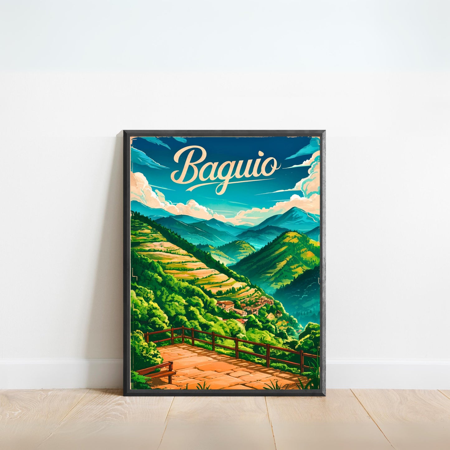 Baguio City Vintage Travel Poster - Timeless Beauty