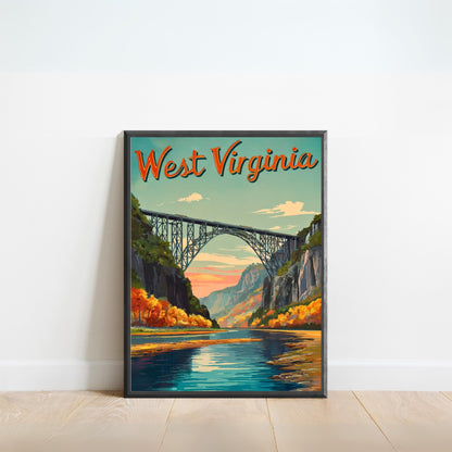 West Virginia Vintage Travel Poster - Timeless Appalachian Charm