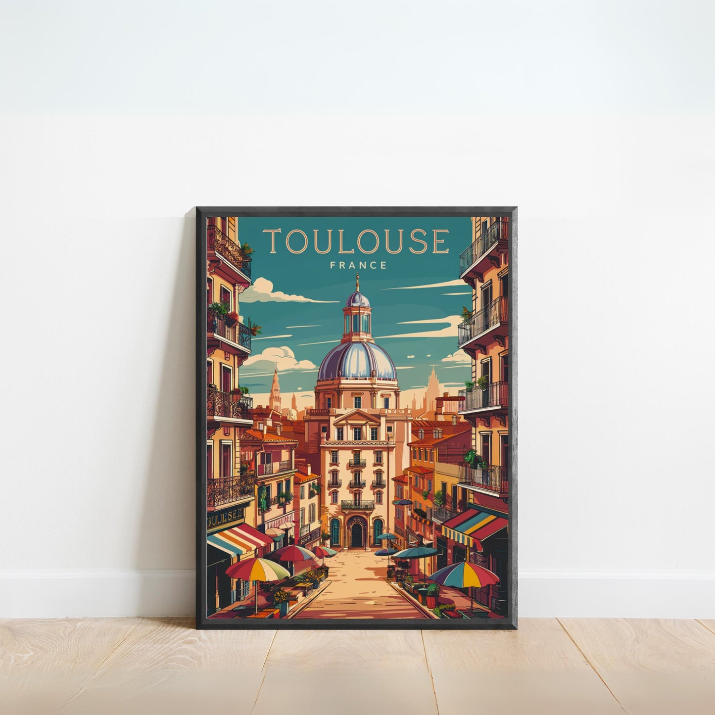 Toulouse  Vintage Travel Poster - Cityscape Views