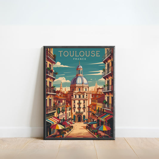 Toulouse  Vintage Travel Poster - Cityscape Views