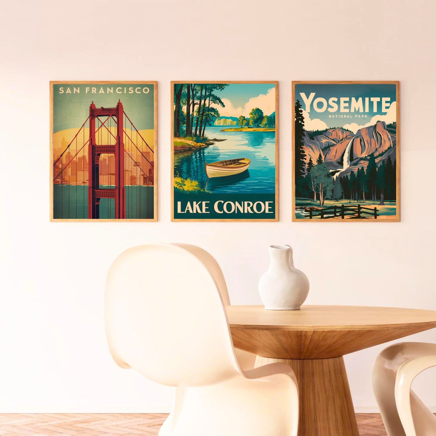 Lake Conroe Vintage Travel Poster - Serene Waters