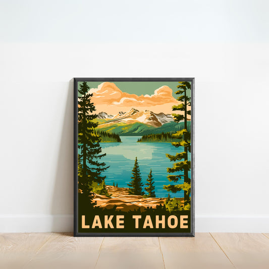 Lake Tahoe Vintage Travel Poster - Tranquil Haven