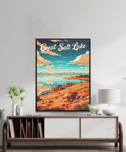 Great Salt Lake Vintage Travel Poster - Quiet Getaway