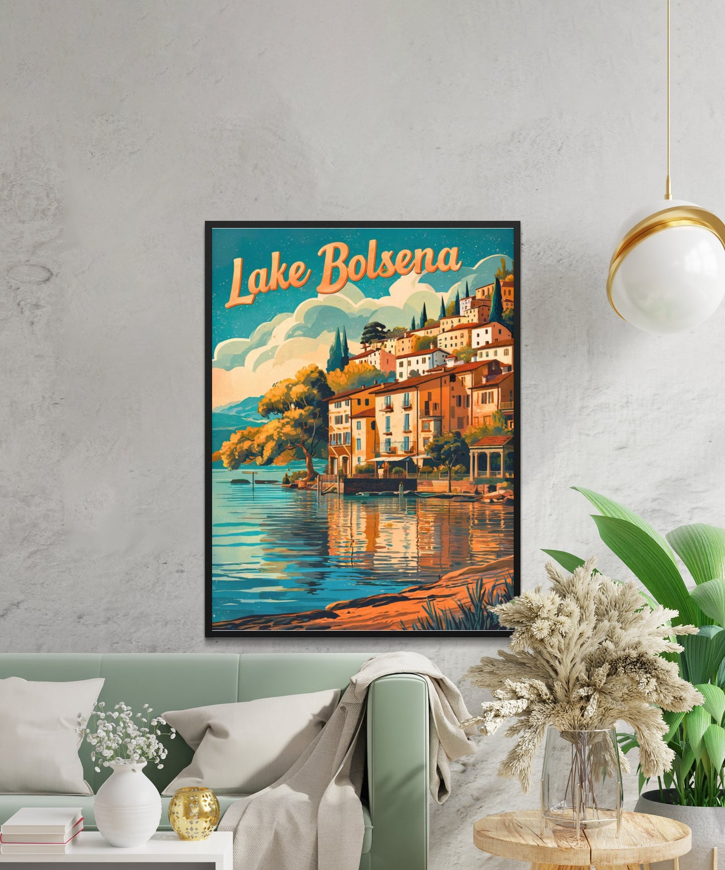 Lake Bolsena Vintage Travel Poster - Timeless Charm of Italy's Lake