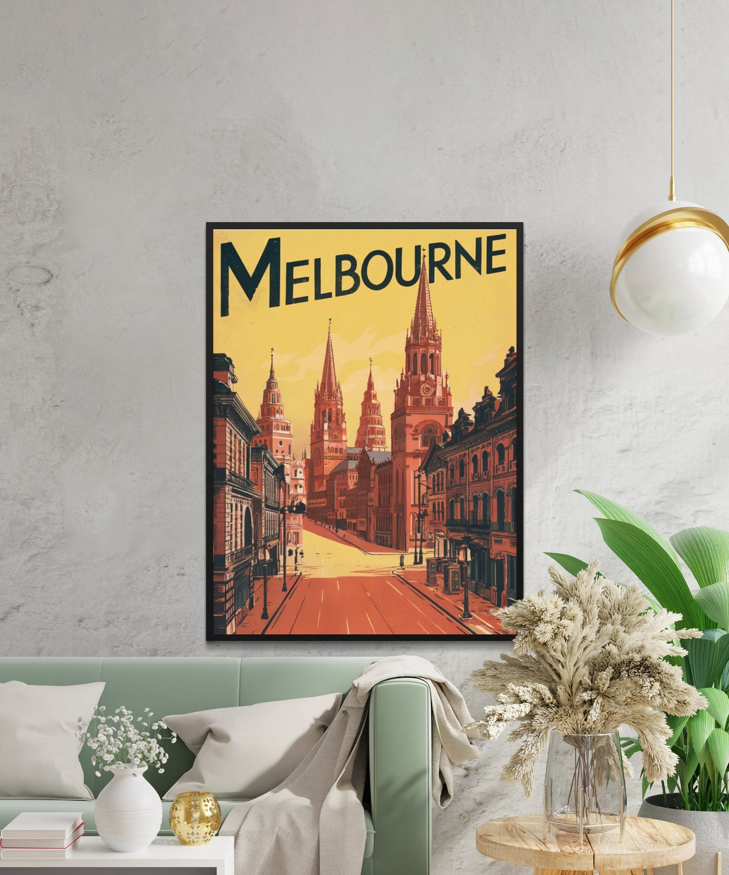 Melbourne Vintage Travel Poster - City Street