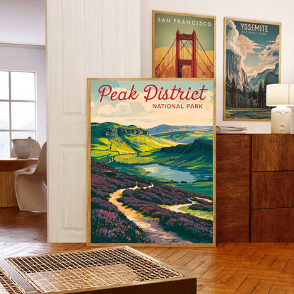 Peak District Vintage Travel Poster