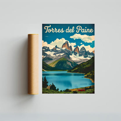 Torres del Paine Vintage Travel Poster - Rugged Elegance