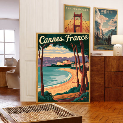 Cannes Vintage Travel Poster