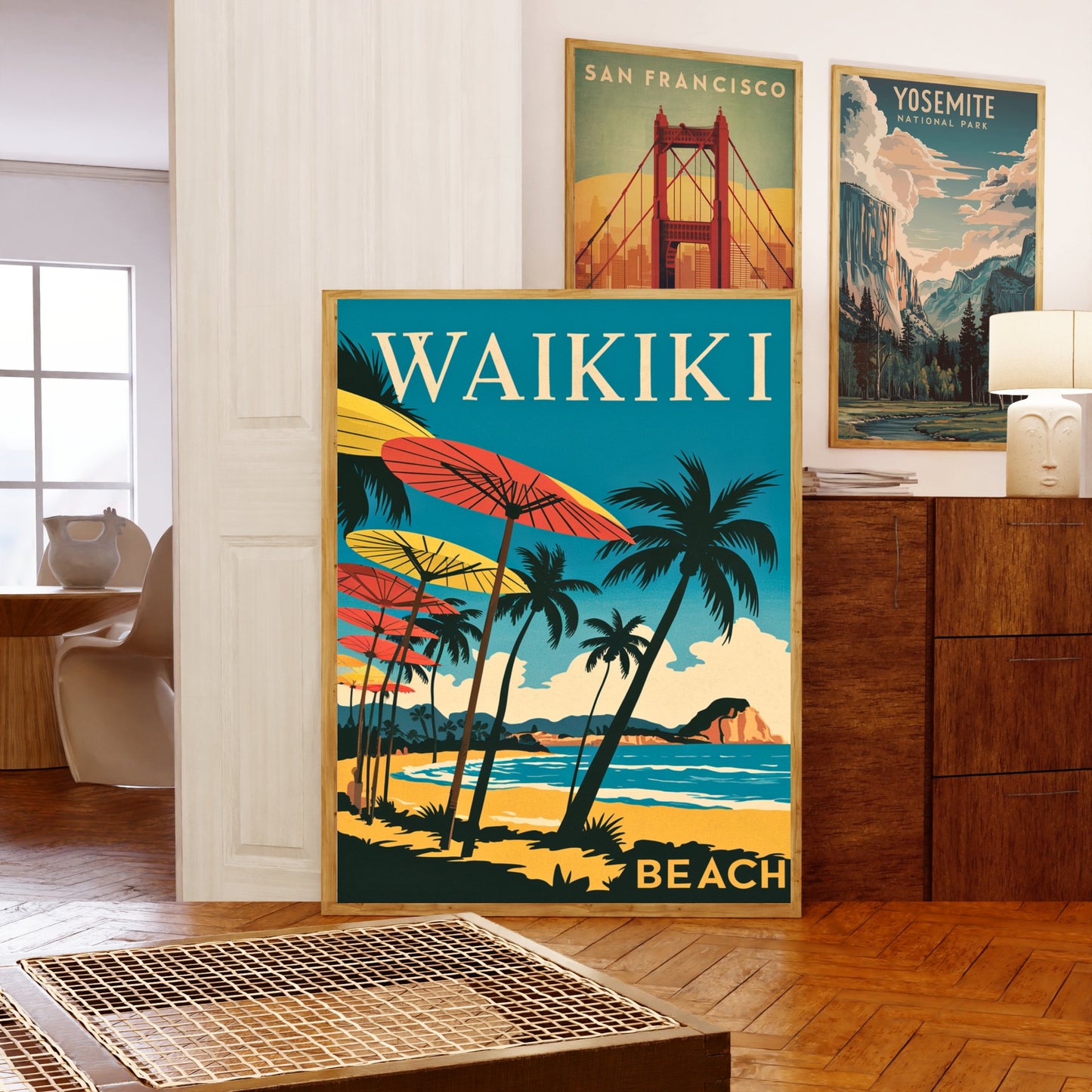 Waikiki Vintage Travel Poster  - Timeless Hawaiian Paradise