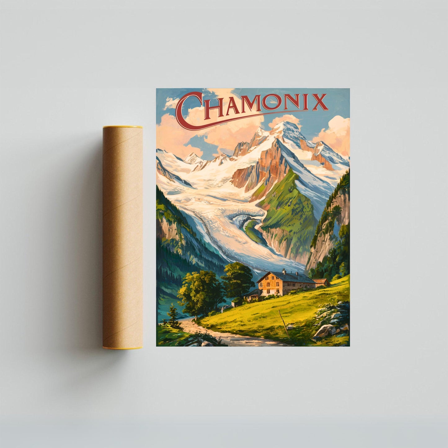 Chamonix Vintage Travel Poster