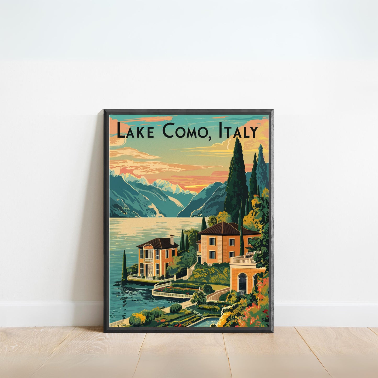 Lake Como Vintage Travel Poster - Timeless Italian Elegance