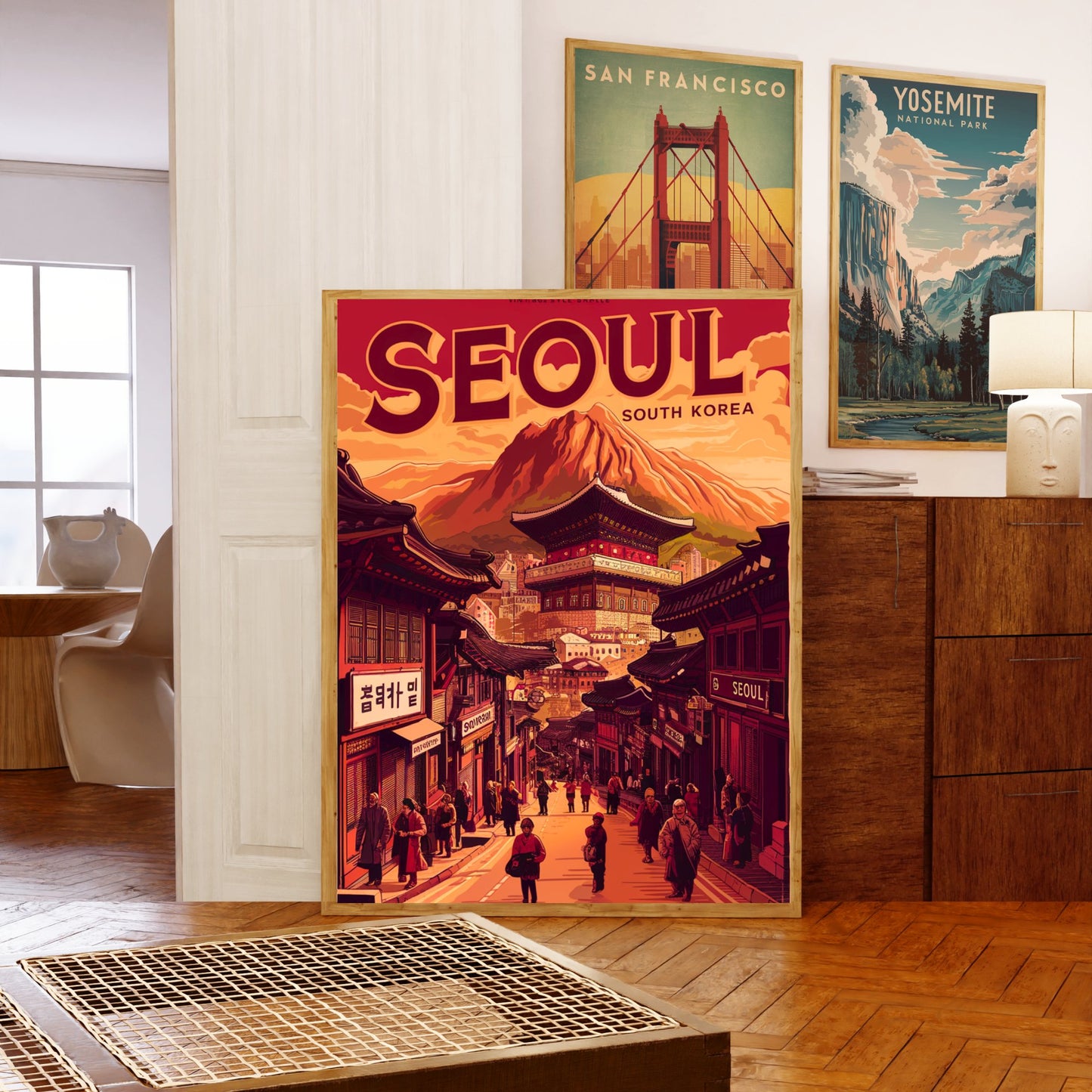 Seoul Vintage Travel Poster - Nightlife Scene