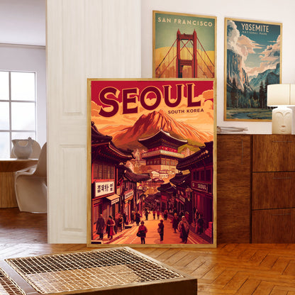 Seoul Vintage Travel Poster - Nightlife Scene