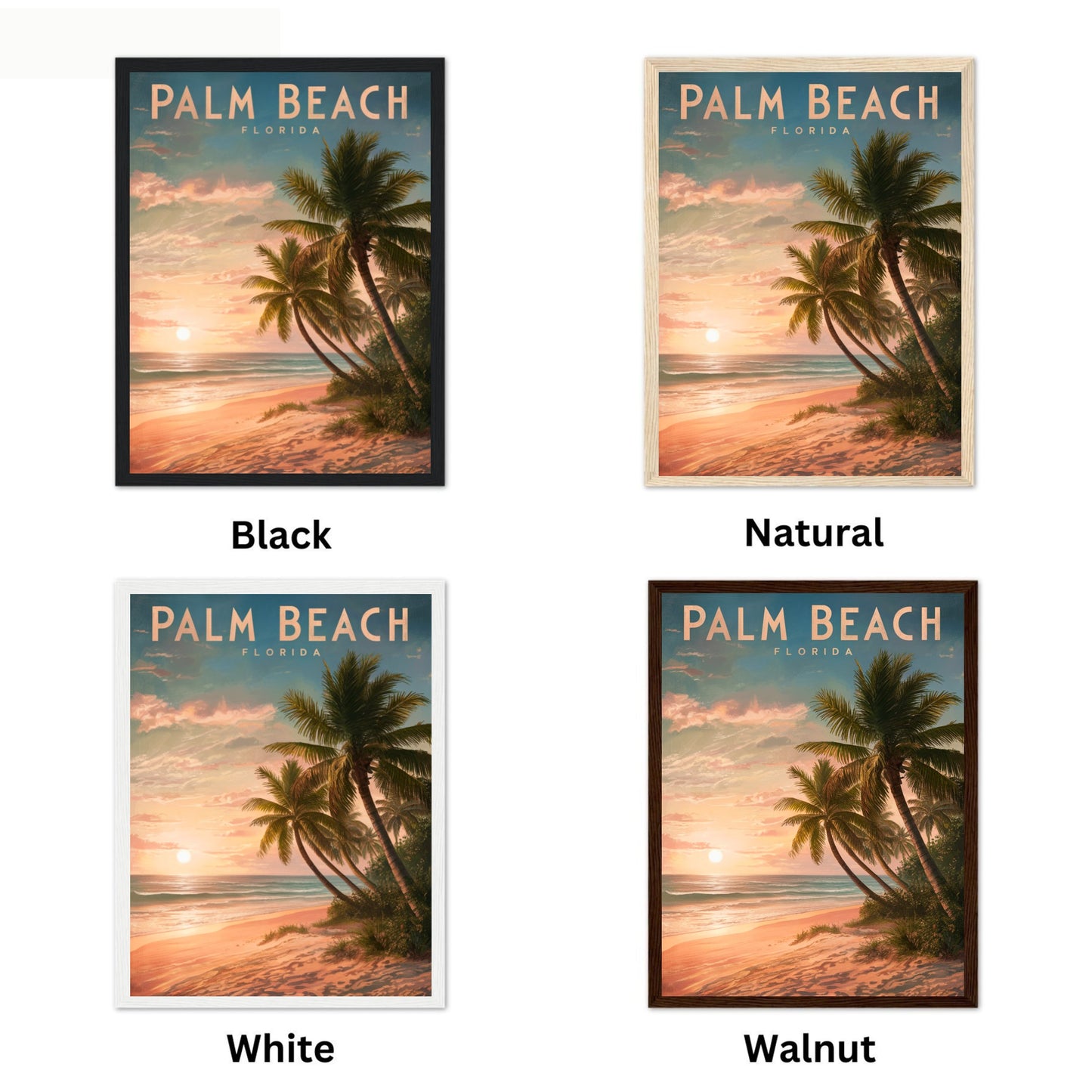 Palm Beach Vintage Travel Poster - Timeless Coastline