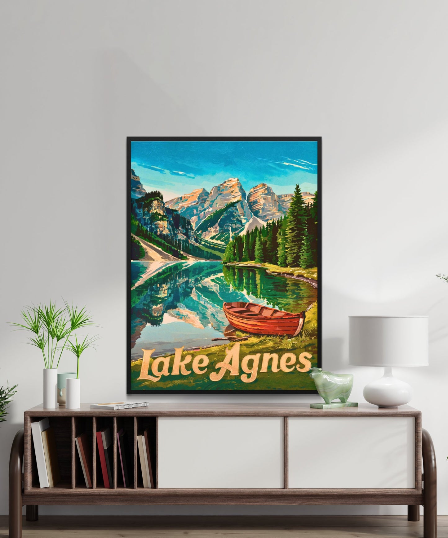 Lake Agnes Vintage Travel Poster