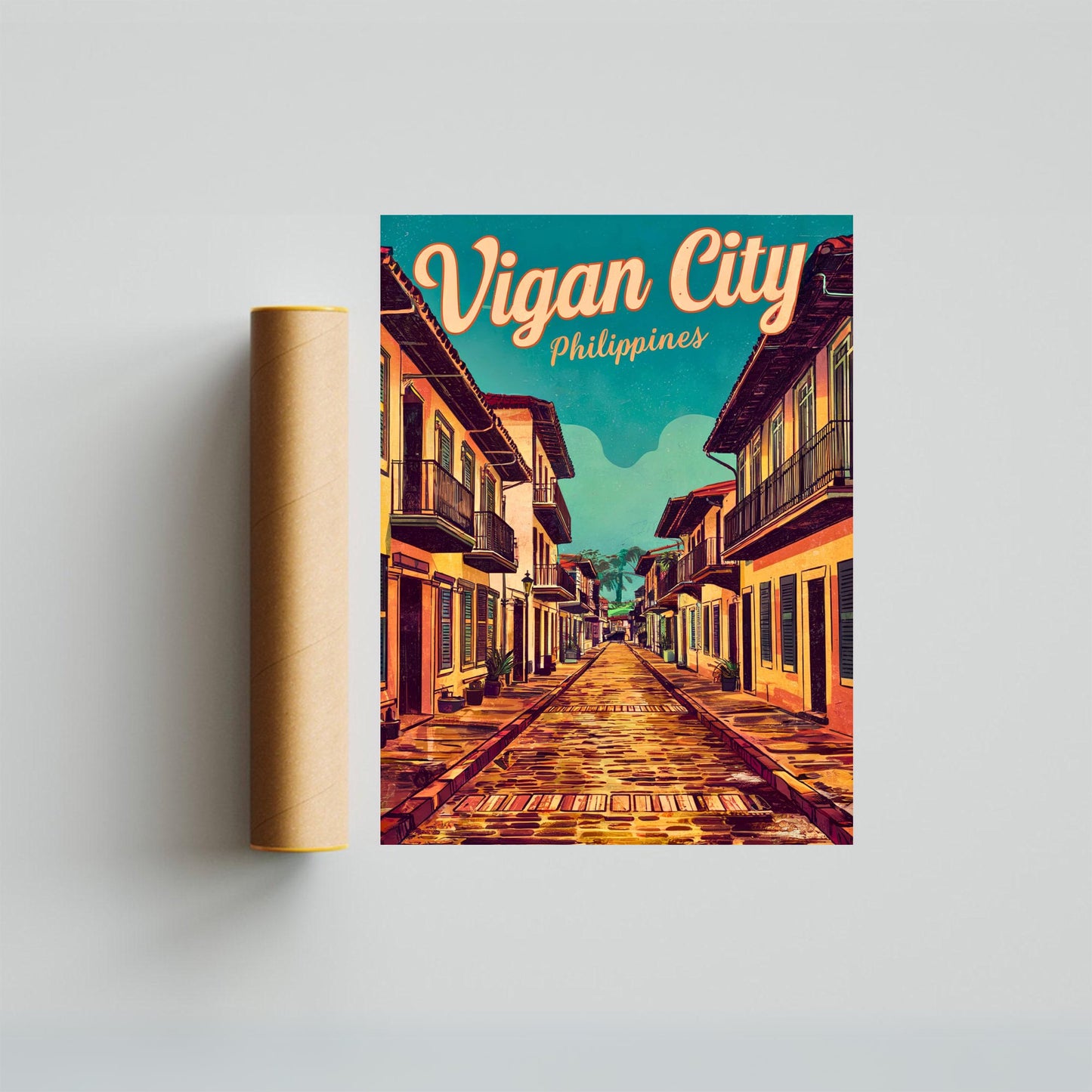 Vigan Vintage Travel Poster