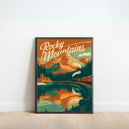 Rocky Mountains Vintage Travel Poster