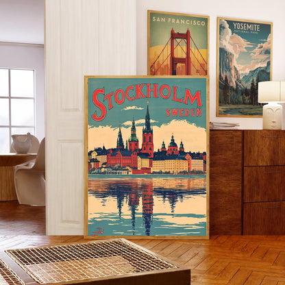 Stockholm Vintage Travel Poster