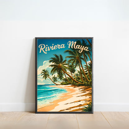 Riviera Maya Vintage Travel Poster - Mexico’s Coastal Paradise