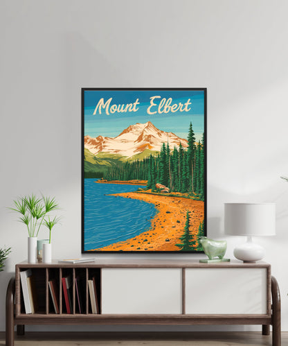 Mount Elbert Vintage Travel Poster  - Beautiful Views