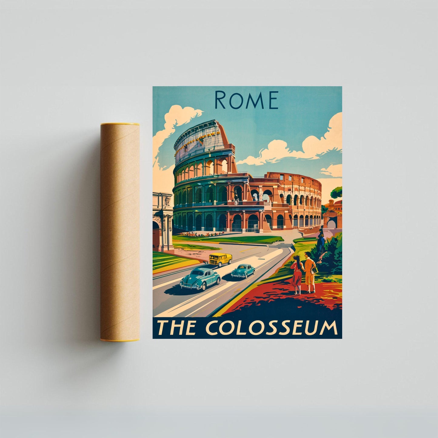 Rome Vintage Travel Poster - Classical Elegance