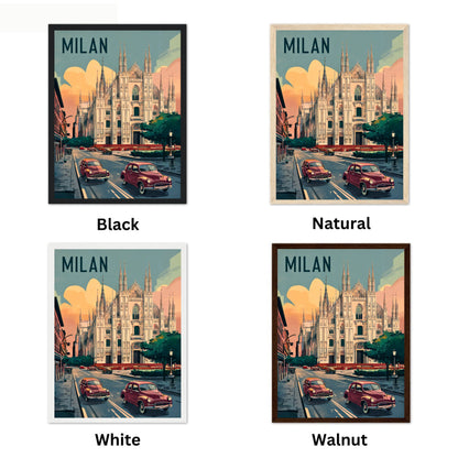 Milan Vintage Travel Poster