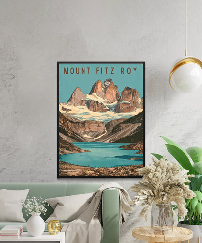 Mount Fitz Roy Vintage Travel Poster