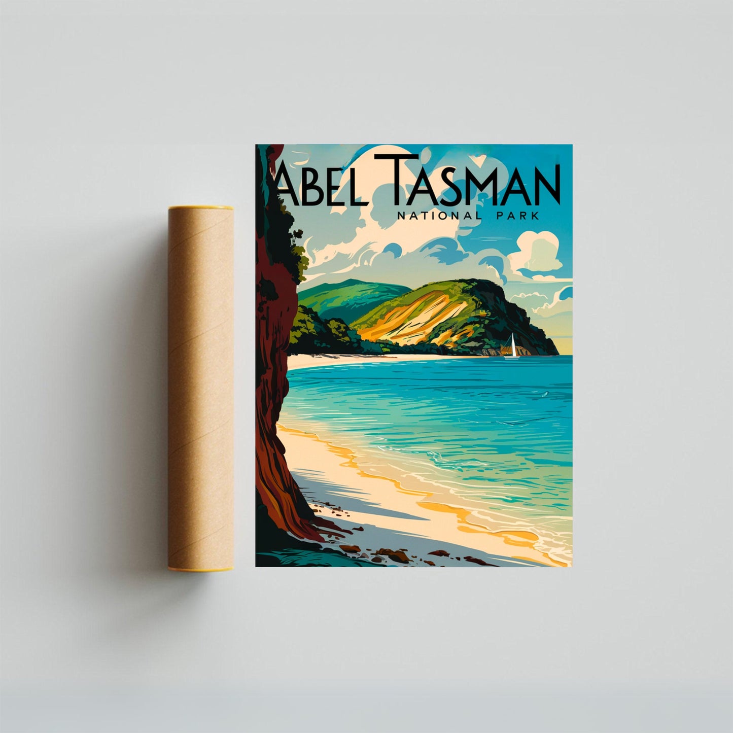 Abel Tasman Park  Vintage Travel Poster - Coastal Paradise