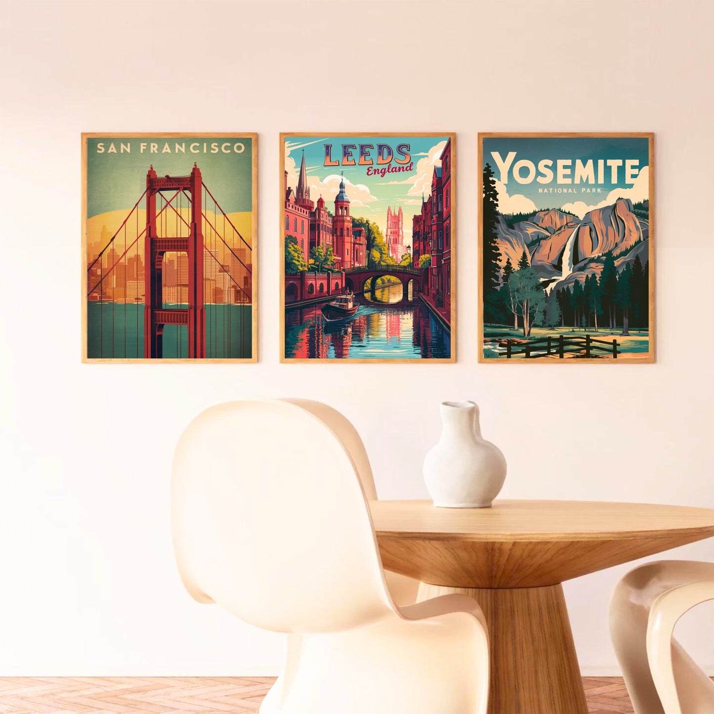 Leeds Vintage Travel Poster - Modern Skyline