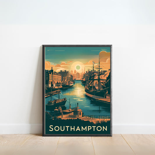 Southampton Vintage Travel Poster - Port City