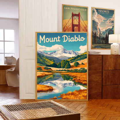 Mount Diablo Vintage Travel Poster - Rugged Beauty