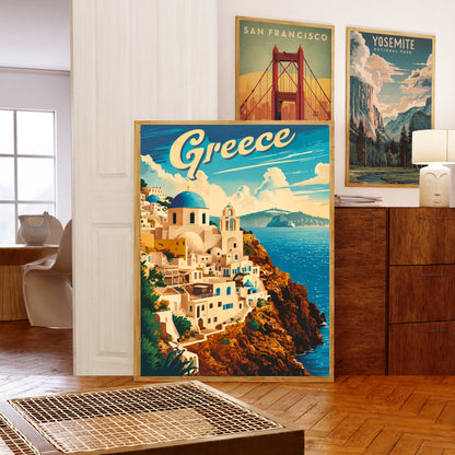 Greece Vintage Travel Poster - Ancient Wonders