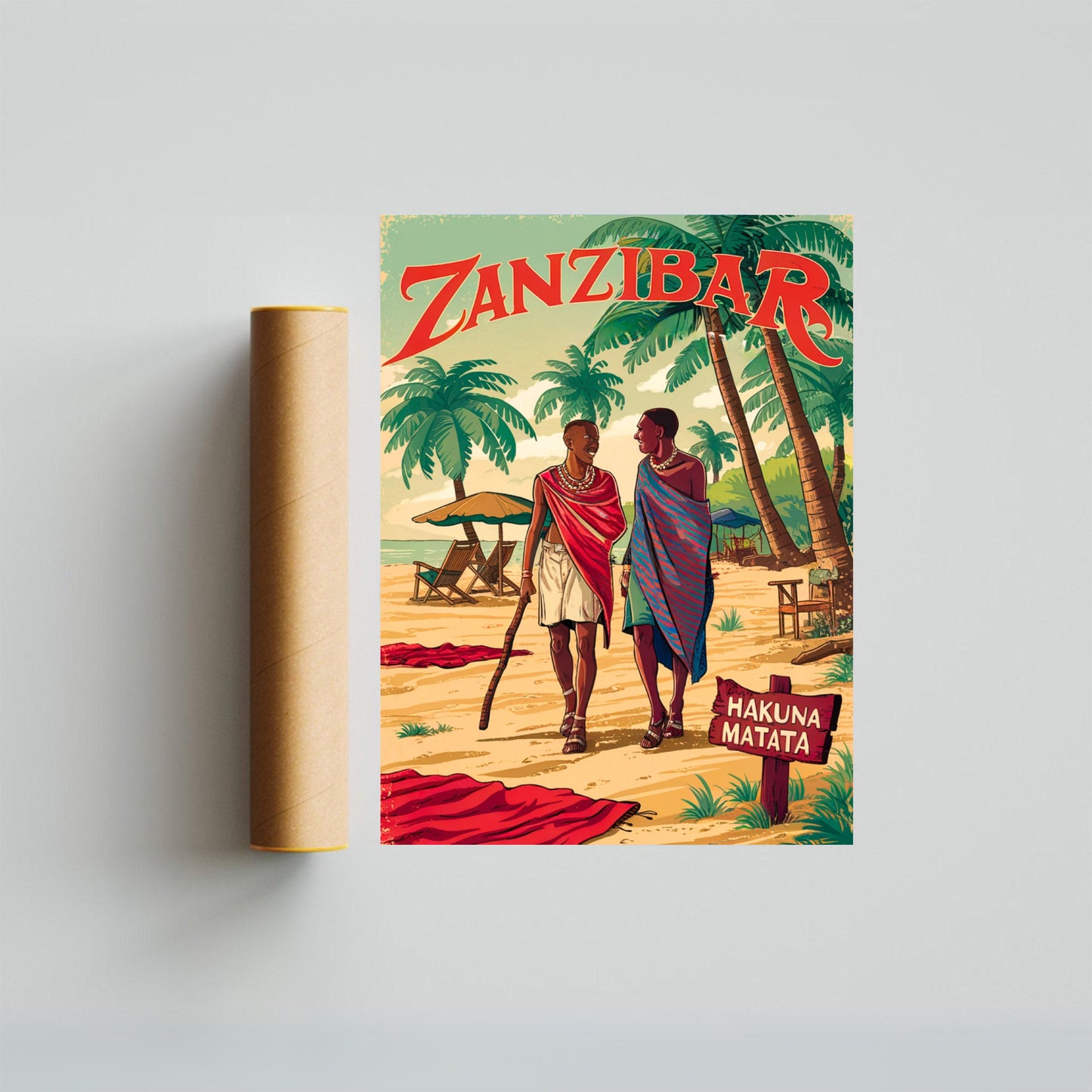 Zanzibar Vintage Travel Poster