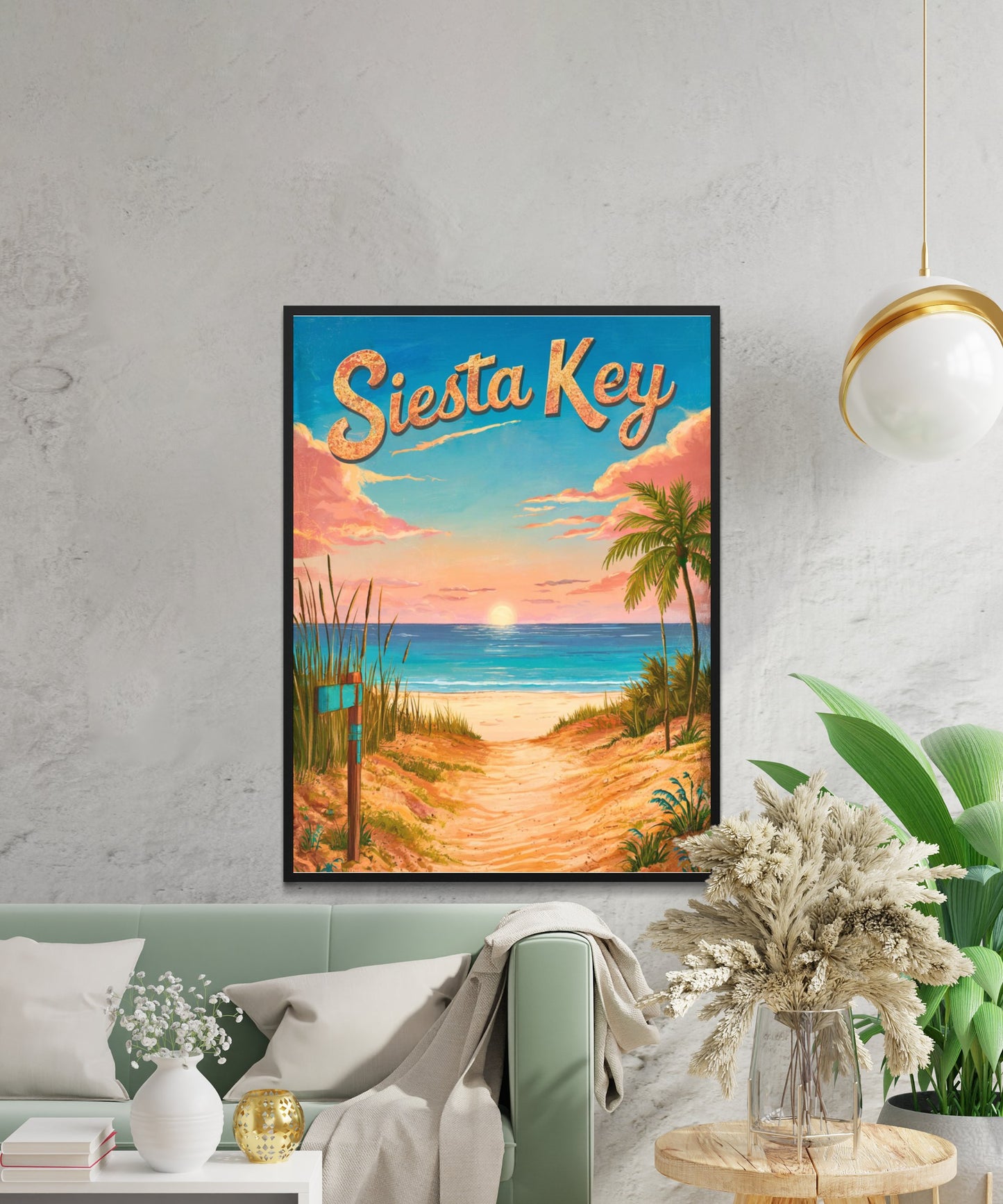 Siesta Key Vintage Travel Poster