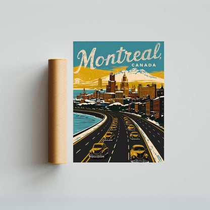 Montreal Vintage Travel Poster - Skyline City