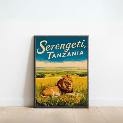 Serengeti Vintage Travel Poster - Timeless African Safari