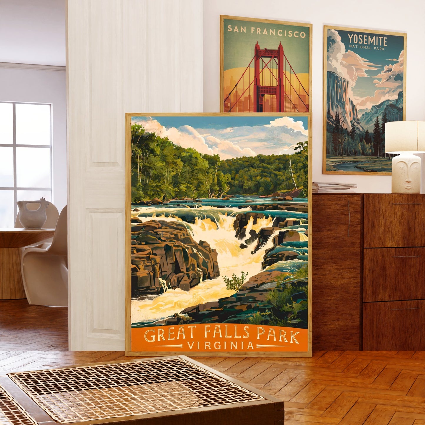 Great Falls Park Vintage Travel Poster