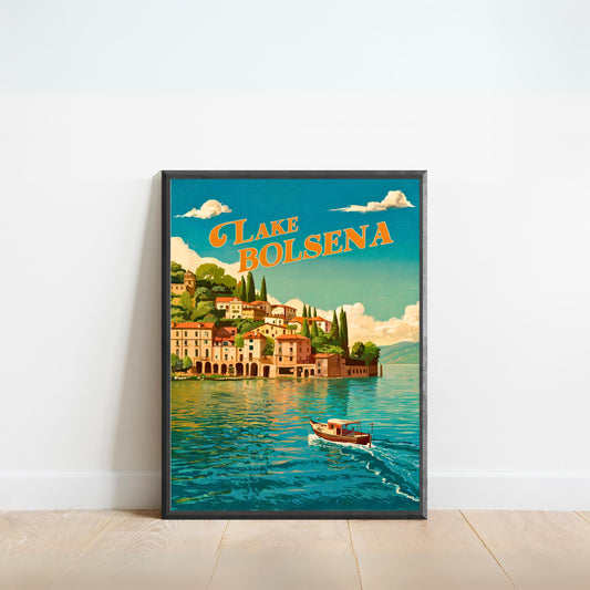 Lake Bolsena Vintage Travel Poster