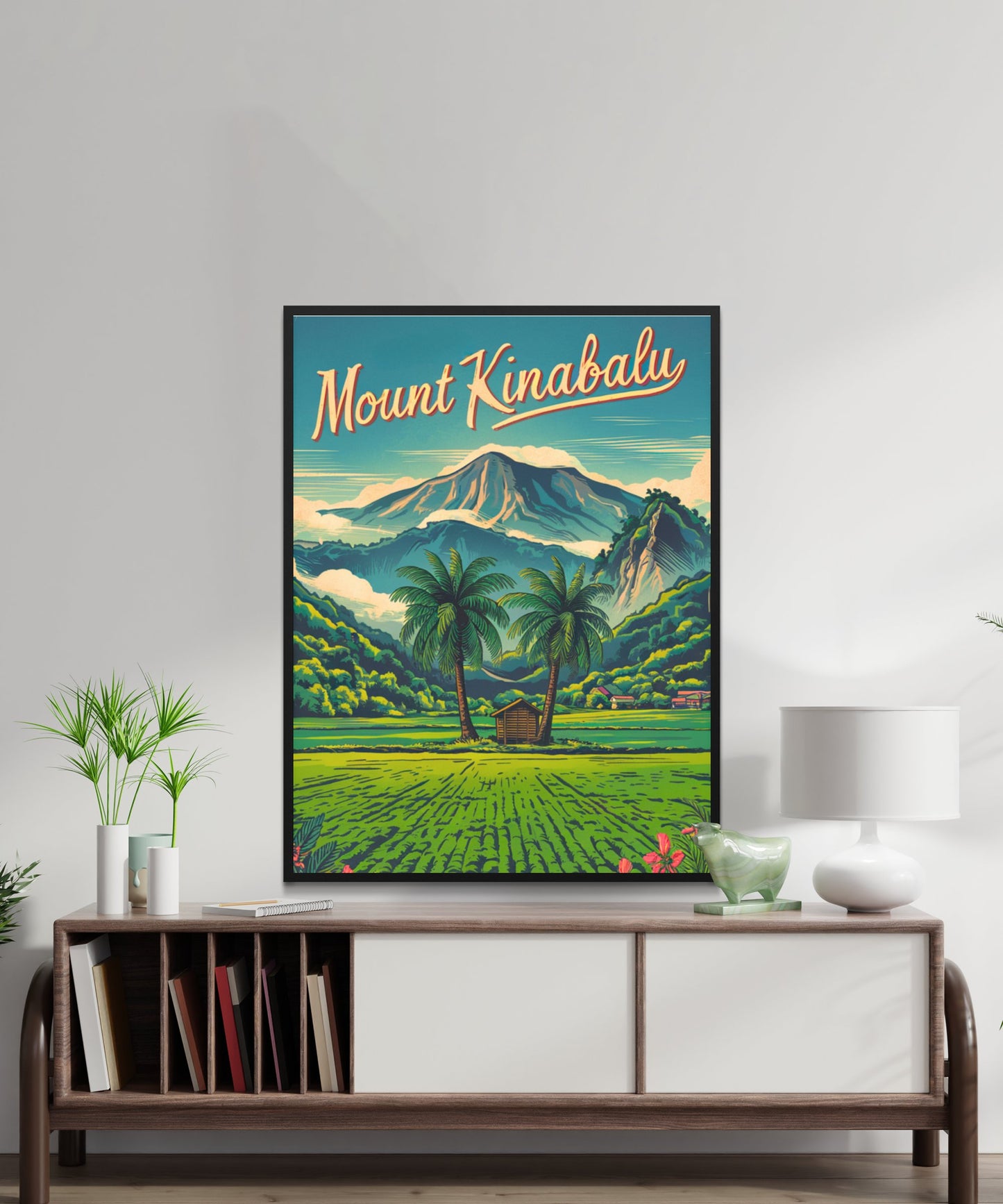 Mount Kinabalu Vintage Travel Poster - Majestic Climb