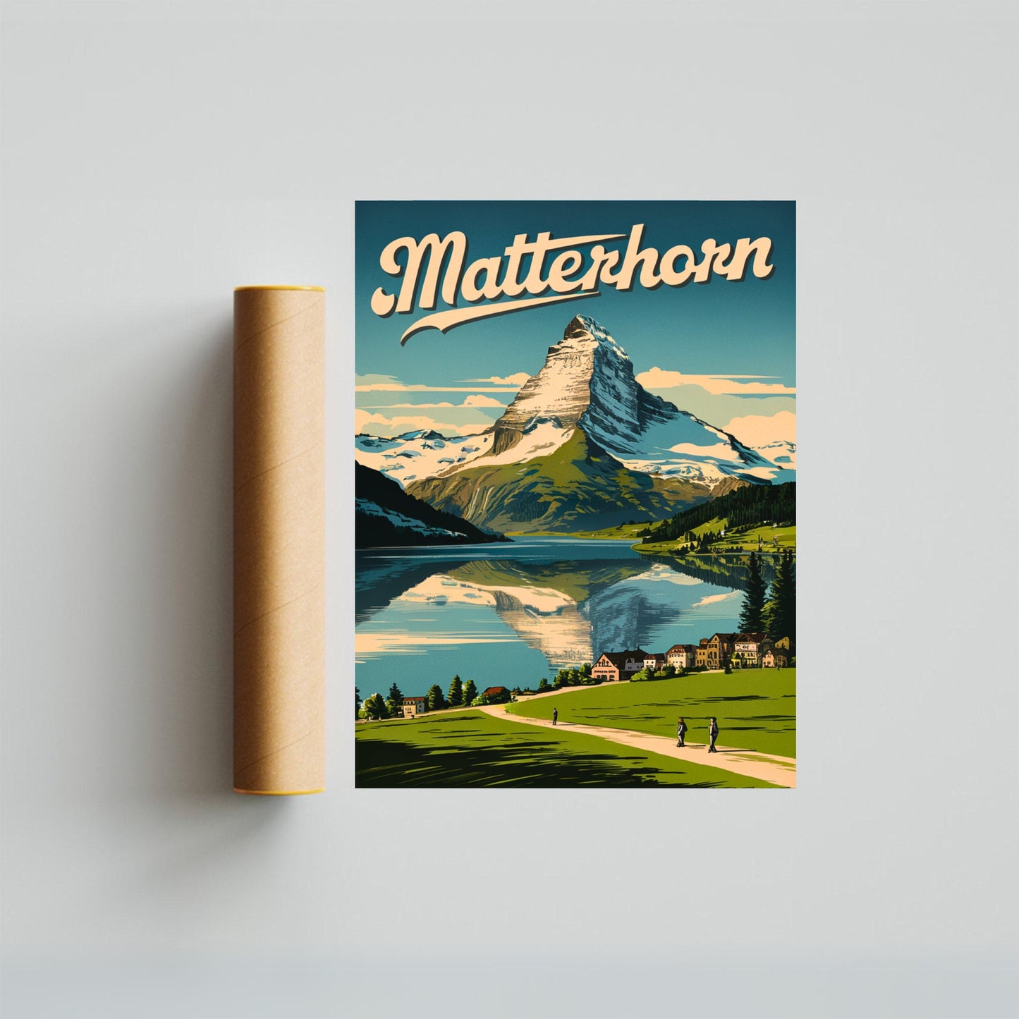 Matterhorn Vintage Travel Poster -Alpine Serenity