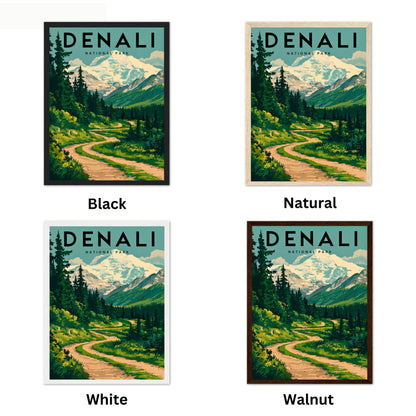 Denali Vintage Travel Poster - Alaskan Wilderness