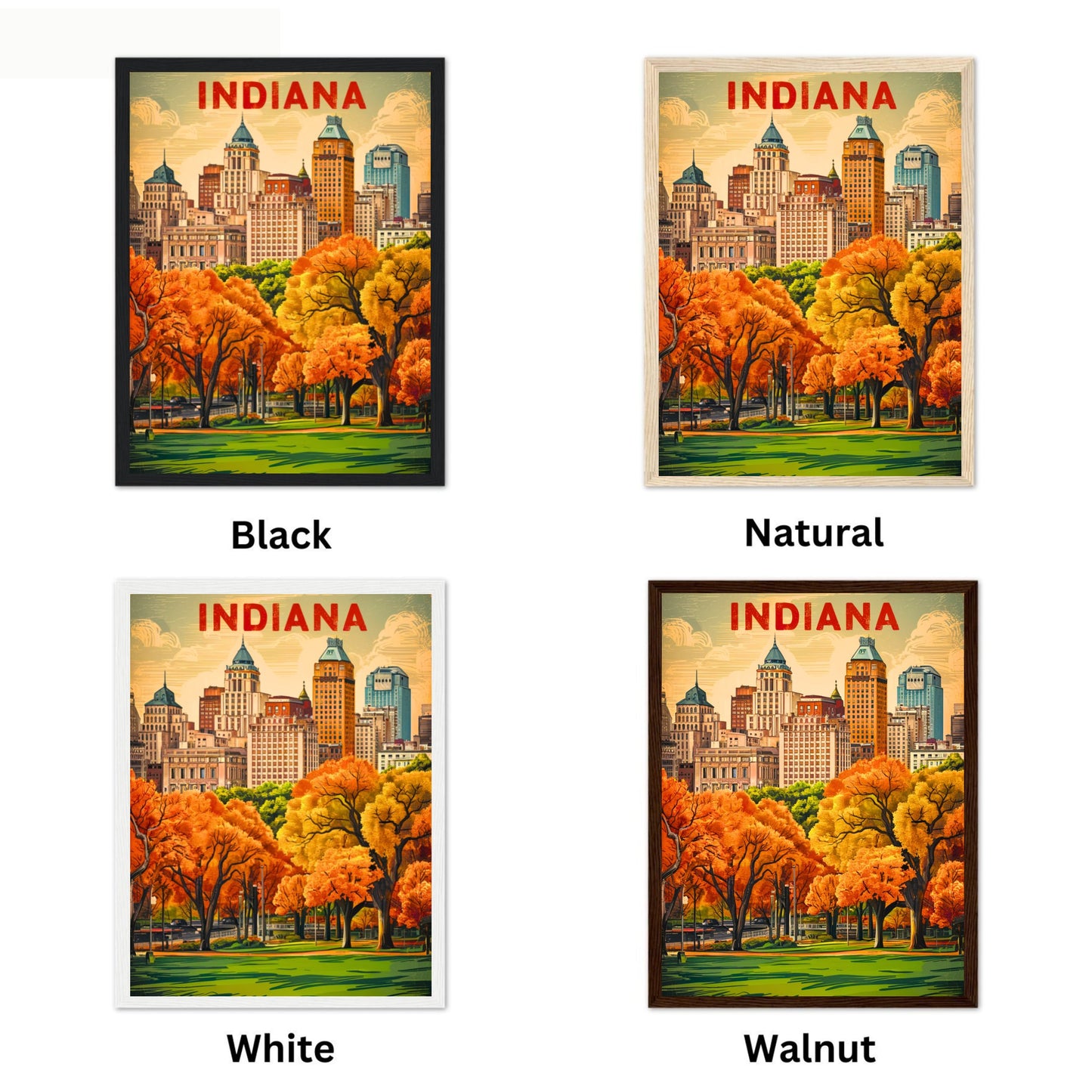 Indiana Vintage Travel Poster