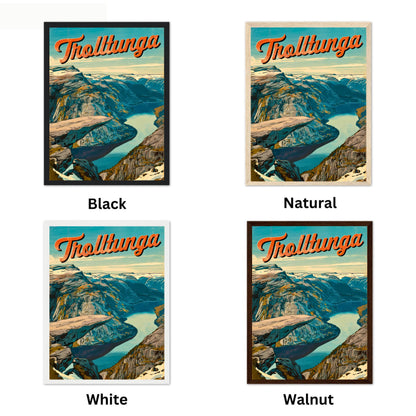 Trolltunga Vintage Travel Poster