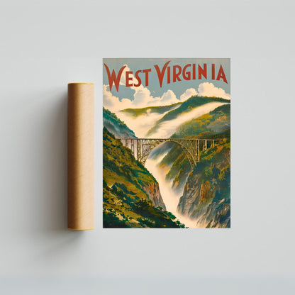 West Virginia Vintage Travel Poster