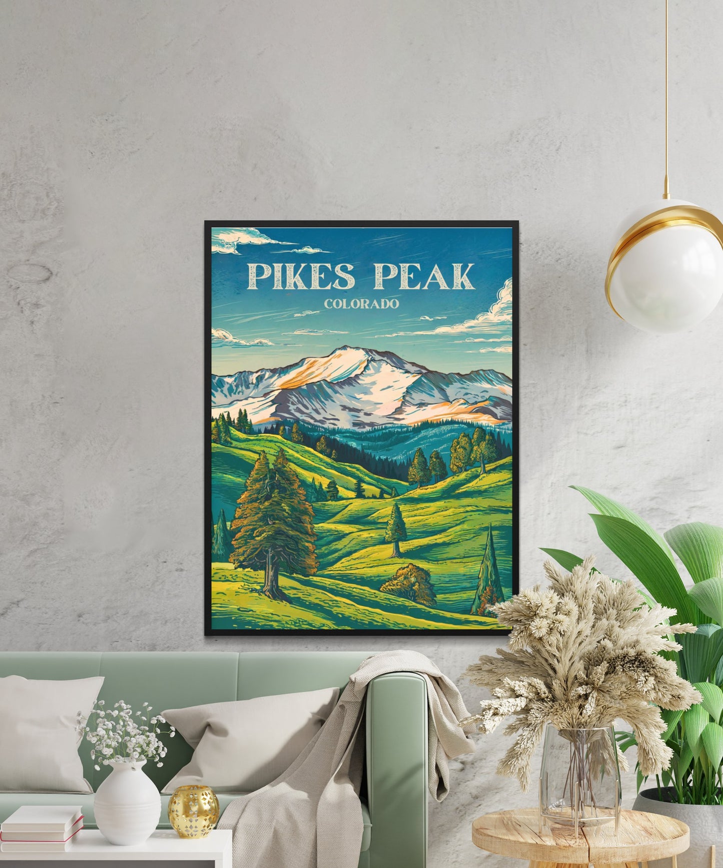 Pikes Peak Vintage Travel Poster