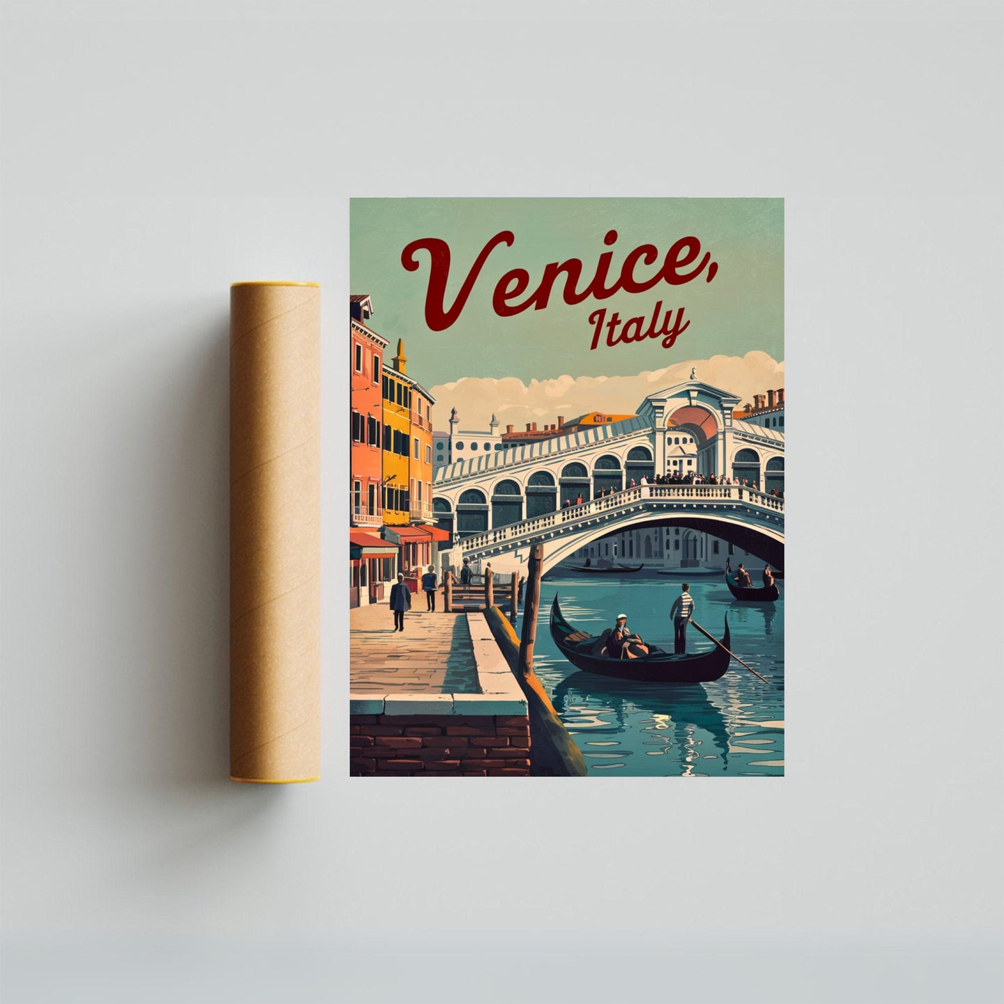 Venice Vintage Travel Poster - Reflections of Elegance