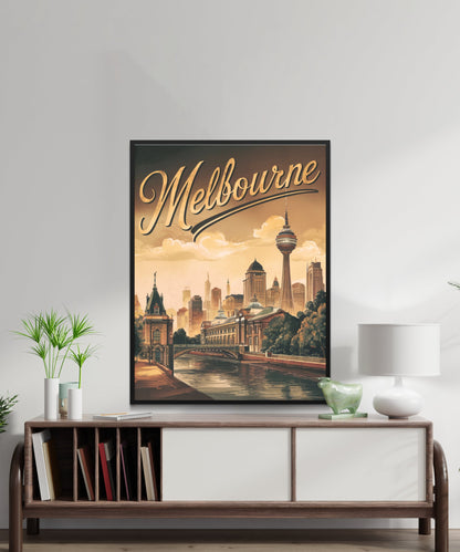 Melbourne Vintage Travel Poster