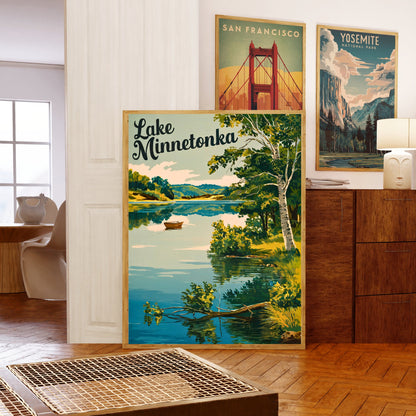 Lake Minnetonka Vintage Travel Poster - Timeless Minnesota Splendor