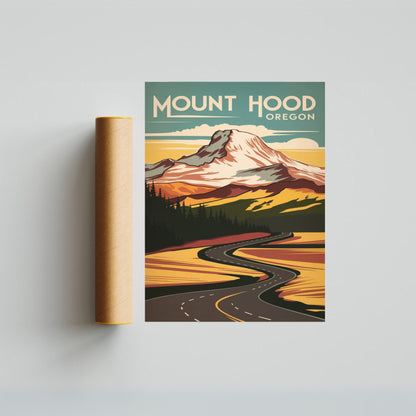 Mount Hood Vintage Travel Poster - Cascade Majesty